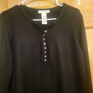 CHAUS Long sleeved button up sweater